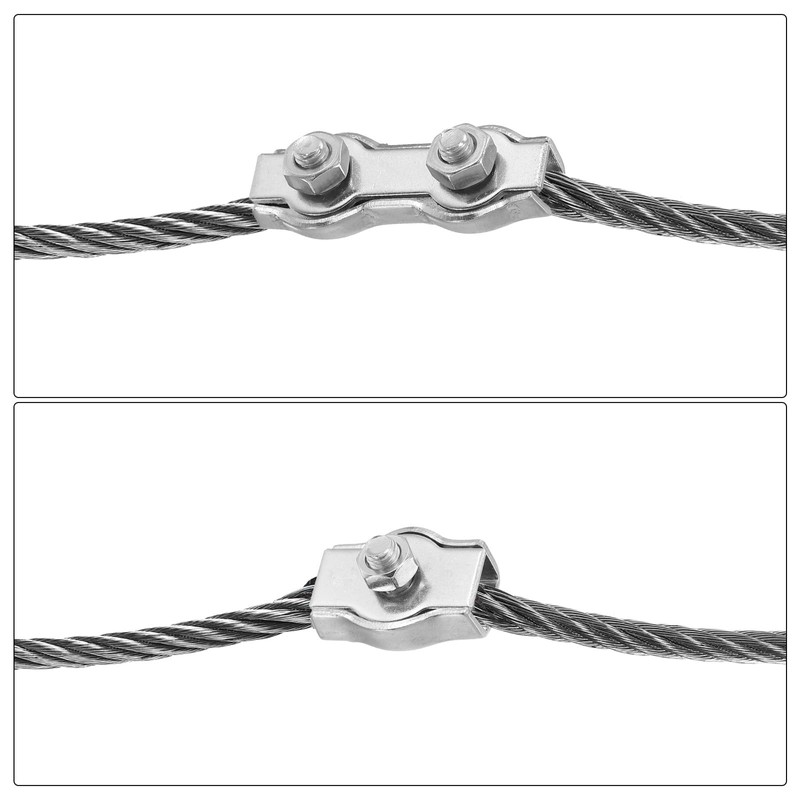 PATIKIL 5/64" / 2mm Simplex Bolt Wire Rope Clip, 8Pcs
