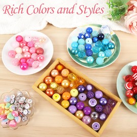 320Pcs Beaded Pen Supplies Include 200PCS 20mm Beads for Pens with 120Pcs Rondelle Spacer Beads, Bubblegum Beads Crystal Beads for Pens Making Beads for Beadable Pens Supplies Keychains DIY Craft