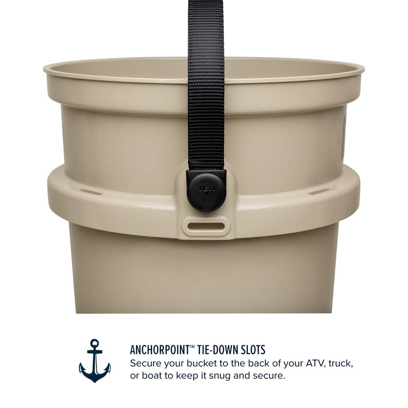 YETI Loadout 5-Gallon Bucket, Impact Resistant Fishing/Utility Bucket, Tan
