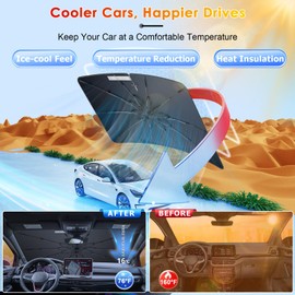 BSTW BSTW fr VW Golf 8 8.5 GTD GTI Variant Alltrack 2020-2025 Sonnenschutz Frontscheibe C 360 Drehbarer Auto-Sonnenschirm mit UV-Schutz & Hitzeschutz | Faltbar Sonnenschutz Golf 8.5 Zubeh?r