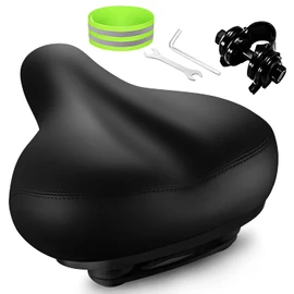 Roguoo Bike Seat, Most Comfortable Bicycle Seat Memory Foam Waterproof Bicycle Saddle for Men Women-Dual Shock Absorbing-Best Stock Bicycle Seat Replacement for Mountain Bikes, Road Bikes (Black)