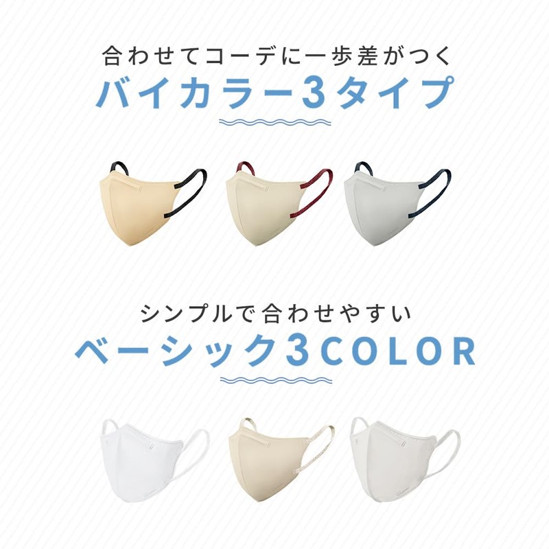 【風邪予防 マスク 不織布 DAILY FIT MASK Filter+ 5枚 ペールベージュ×ボルドー【ふつう 旧:小さめ
