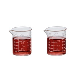 Ackers - Escala de vidrio medidor en forma de V hecha de vidrio de borosilicato alto que mide para cocina o restaurante, fácil de leer, 30 ml (paquete de 2)
