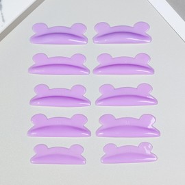 PERMANIA Lash Lift Rods, 2024 New Self-Adhesive Super Soft 10Pcs/5Sizes Lash Lift Pads Extreme Eyelash Curler (Purple)