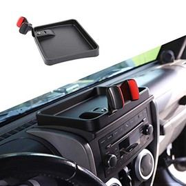 JeCar for Jeep Phone Holder Mount, Center Console Tray Storage Box Dashboard Organizer for 2007-2010 Jeep Wrangler JK JKU