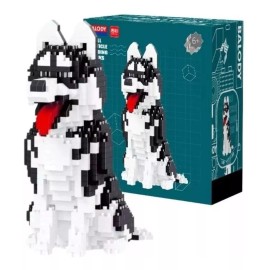 Bloques Perro Mascot Husky Chw Chw Figura Bloques Armable 3d