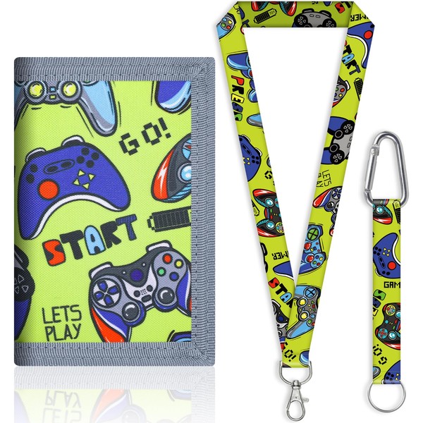 SUNDEE Children's Wallet with Lanyard for Boys and Girls, Tri-Fold
