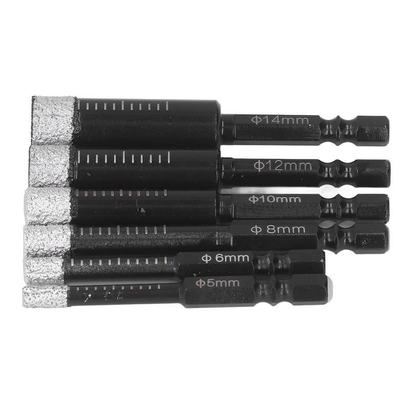 6Pcs/Set Dry Diamond Drill Bit Tile Marble Drills for Porcelain