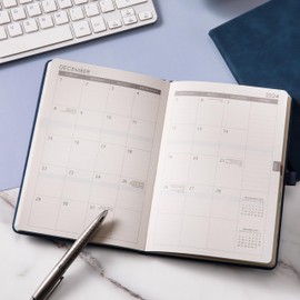 2024-2025 Planner - 2024-2025 Weekly & Monthly Planner, JUL 2024 - JUN 2025, 5.7" x 8.4", Academic Planner 2024-2025 with Pen Holder, Back Pocket, Elastic Closure, Hardcover with Soft Feeling - Blue