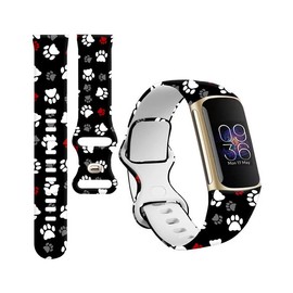 BOSPFJG Sport Bands Compatible with Charge 6 /Charge 5 for Women Men,Soft Waterproof Replacement Straps Wristbands for Charge Advanced Fitness Tracker(Cute Dog Footprints)