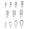 340pcs Wire Rope Cable Thimbles Aluminum Crimping Loop Sleeve Assortment