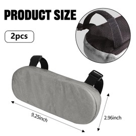 wuyaoyao 2PCS Car Seat Armrest Covers, Comfortable Auto Seat Elbow Support Cushion Pad, Soft Front Seat Chair Armrest Pads, Anti-Scratch Arm Rest Cover Protectors for Car Home Office (Gray)