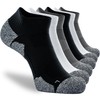 CWVLC Unisex Cushioned Compression Athletic Ankle Socks Multipack, 6-pairs Black