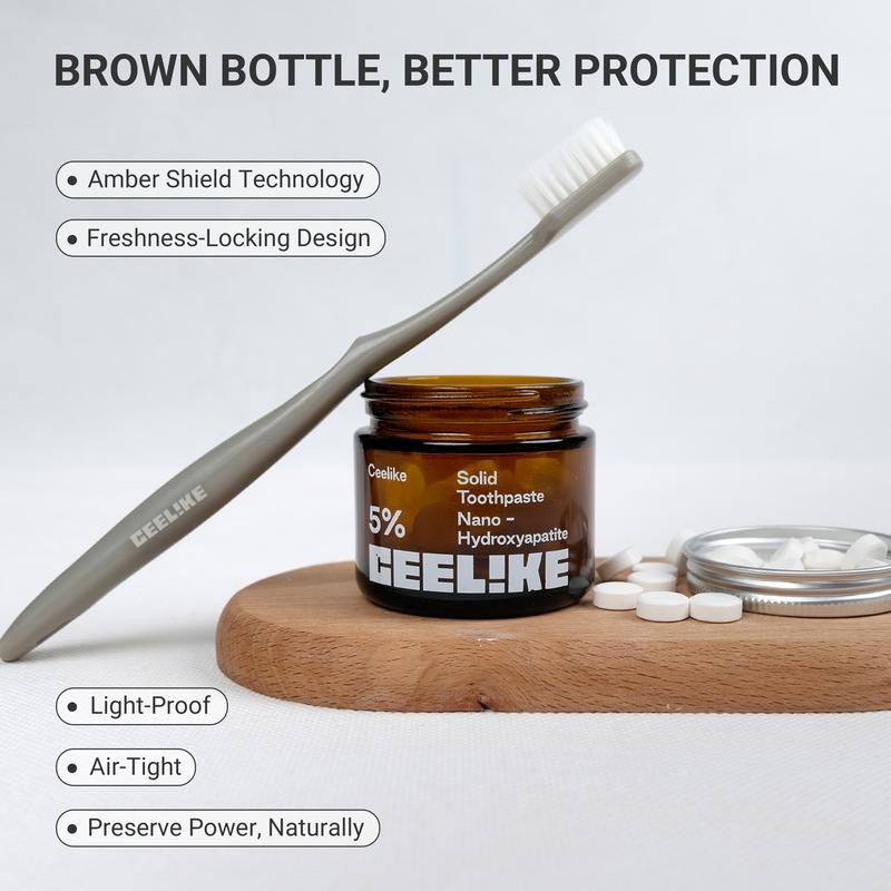 CEELIKE Solid Toothpaste – Fluoride-Free, Eco-Friendly, Portable, Long-Lasting Fresh Breath