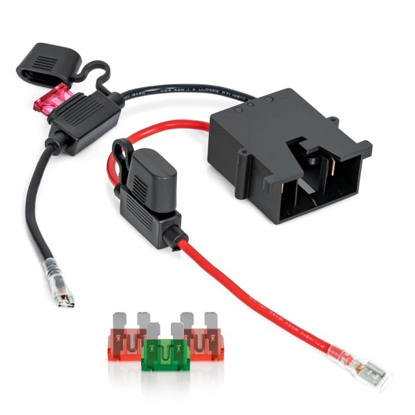 WireNPower 12V Battery Wire Harness Connector with Dual Fuse Protection