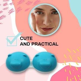 SPORTS WORLD VISION 3 x Bear Range Fun Cute Animal Orange Contact Lens Cases, Lightweight, Portable and Distinctive Design, Cute and Fun Travel Contact Lens Storage/Soaking Case Free PP