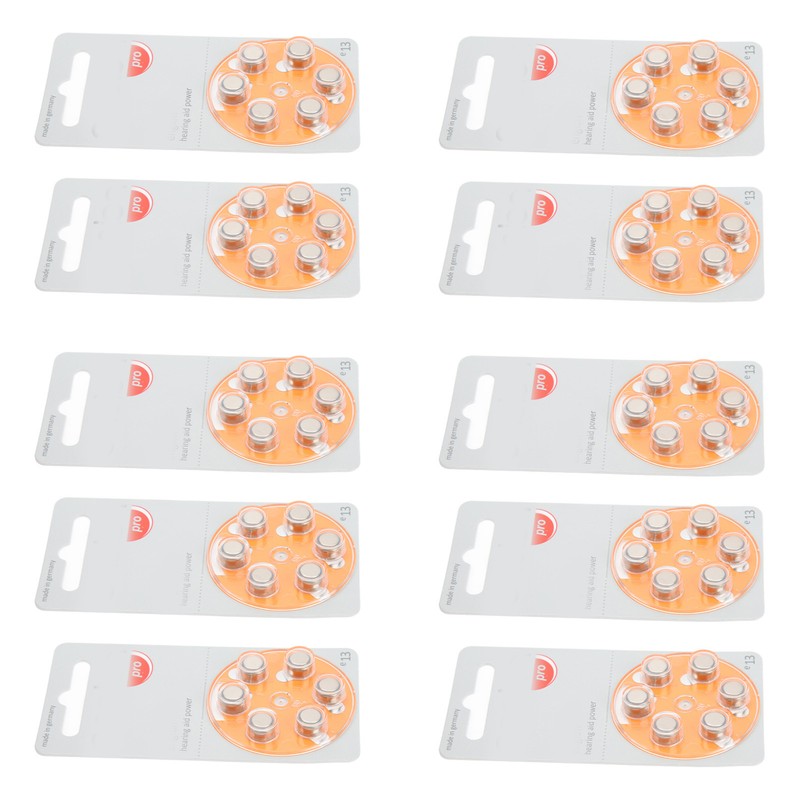 60pcs Long Lasting Power Hearing Device Battery Zinc Air Sound
