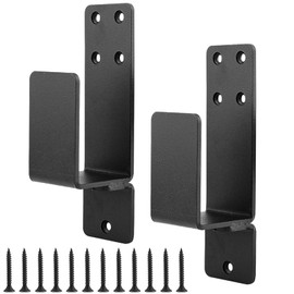 2 Pack Door Barricade Brackets for 2 X 4 Lumber, Open Bar Security Holder U Brackets Prevent Unauthorized Entry, Door Barricade Security Bar for Home, Warehouses, Backyards
