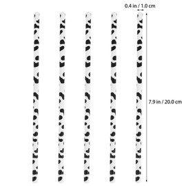 Cow Print Straws 60pcs Cow Print Party Straws Paper Drinking Straws Disposable Beverage Straws White Black Pattern Straws Party Supplies 20x1x1cm Cow Print Decor
