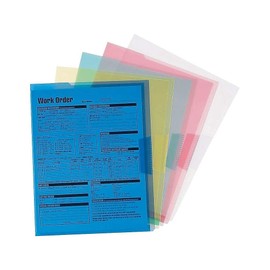Staples Poly Project Jackets, Letter, Assorted Transparent, 5/Pack