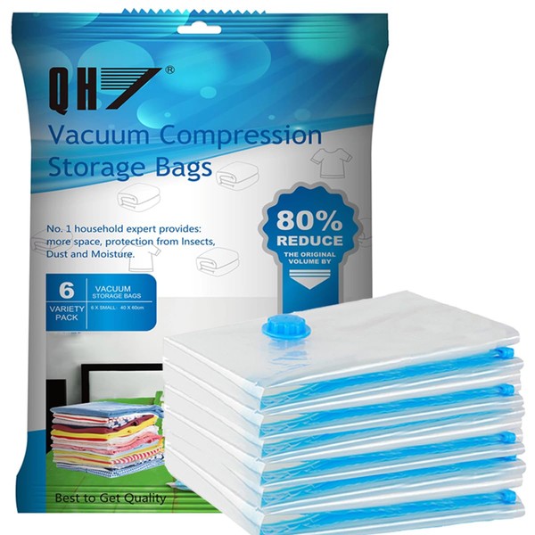 QH7 Small Vacuum Storage Bags. 80% More Storage,Travel Vacuum bags