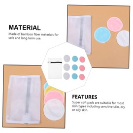 Ipetboom 10pcs Double Layer Makeup Remover Pads Reusable Facial Cleansing Cloths Laundry Bag for Skin Types Easy Makeup Removal