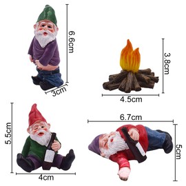 Garden Gnome Ornament 4 Pieces Garden Gnomes Figu Funny Peeing Gnome Cheeky Garden Gnome for Lawn Jewellery Dollhouse Garden Decoration Accessories (Boxed)