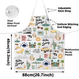 G2TUP Palm Springs Apron - Multicolor, Unisex-Adults, Kitchen Apron, Palm Springs Themed Gift