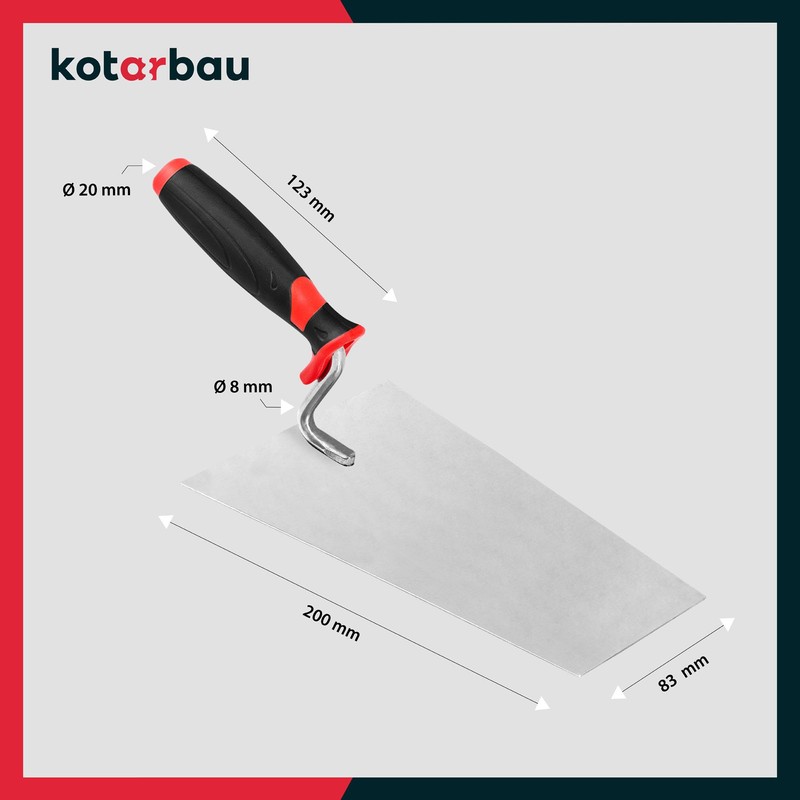 KOTARBAU® Stainless Steel Trapezoidal Trowel 200 mm x 123 mm