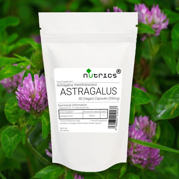 Nutrics® 550mg ASTRAGALUS ROOT 100% Pure x 90 V Capsules