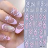 5 Sheets Ballet Bow Nail Art Stickers 5D Relief Self