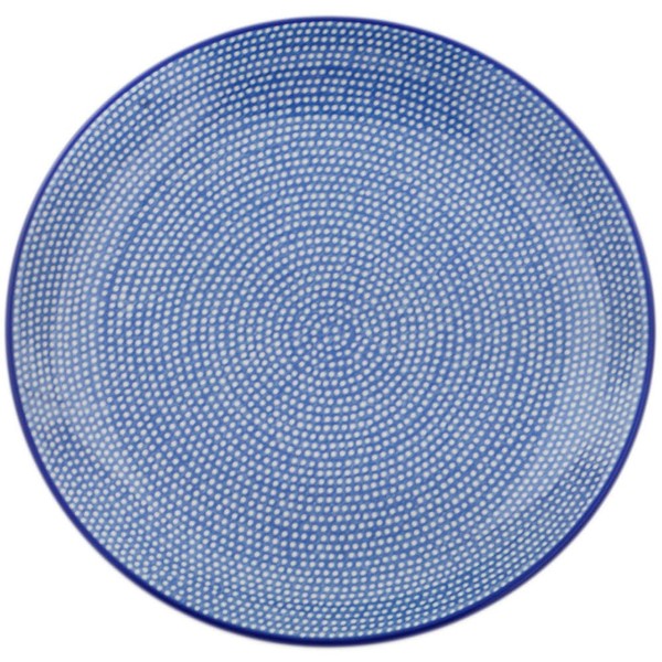 Authentic Polish Pottery Dinner Plate Signature UNIKAT in Slate Blue