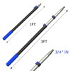 SKGPOLE 1-3FT Telescopic Extension Pole, Multi-Purpose Extension Pole with Universal