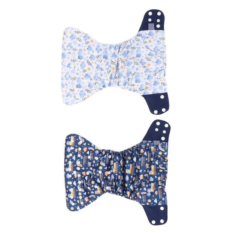 4 Pcs Reusable Cloth Diapers Easy to Set Up Washable