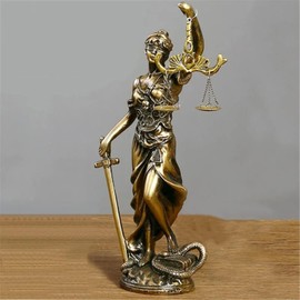 KTYDRY Goddess of Justice Statue - Greek/Roman Antique Design for Office, Bookcase, Table or Garden Decor - Artisan Crafted Angel Sculpture (5.7in*3.93in*15.4in)