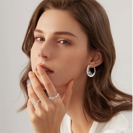 Parmuz 925 Sterling Silver Hoop Earrings for Women Butterfly Large Small Huggie Various Hypoallergenic Fashion Trendy Earrings Jewelry for Birthday Party, Cubic Zirconia, Cubic Zirconia