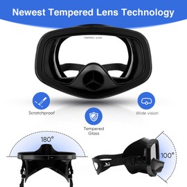YEUX MER Scuba Mask with Drain Valve Wide View Suitable for Adults Scuba Diving, Free Diving, and Snorkeling Goggles Mask