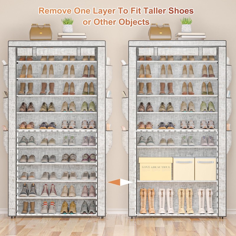 OYREL Shoe Rack 10Tier Large Capacity 50-56Pairs Beautiful Tall Shoe