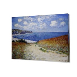 Monet Wall Art Collection Canvas Passage to The Sea Near Pourville, 1882 Prints Wrapped Gallery Wall Art | Stretched and Framed Ready to Hang, 12X18