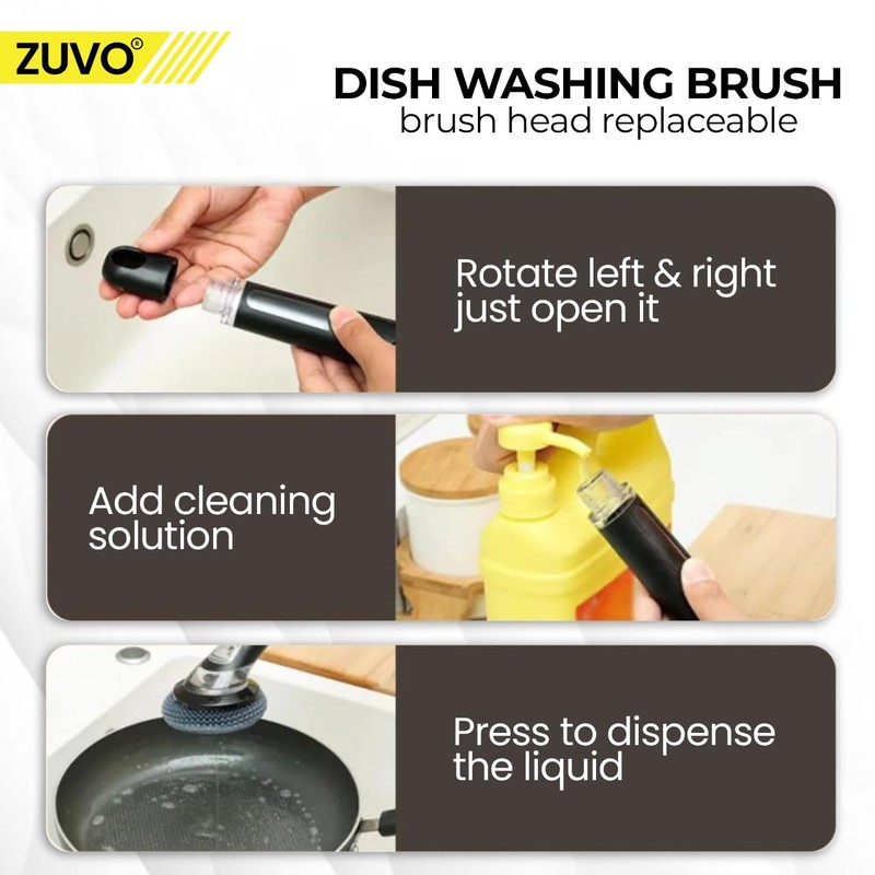 Zuvo Scrubbing Brush Wire, Black, 1