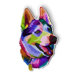 Husky Colorful Pop Art - 5" Magnet for Car Locker Refrigerator