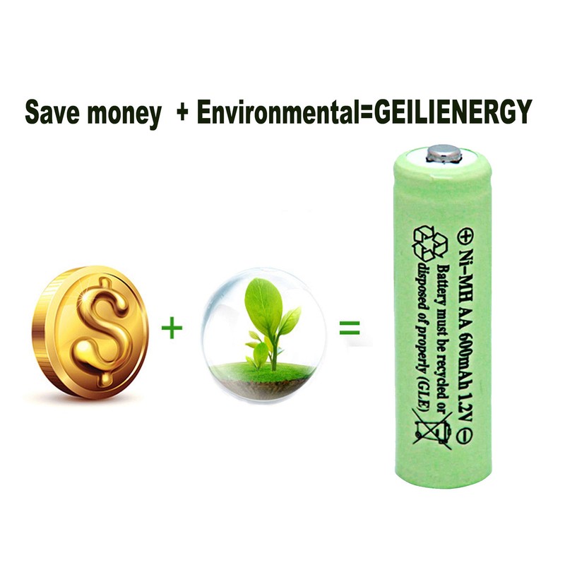 NiMH AA - Pilas recargables (600 mAh, 1,2 V, 12