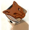 Fox Head in 3d - Chrome with Brown - 2