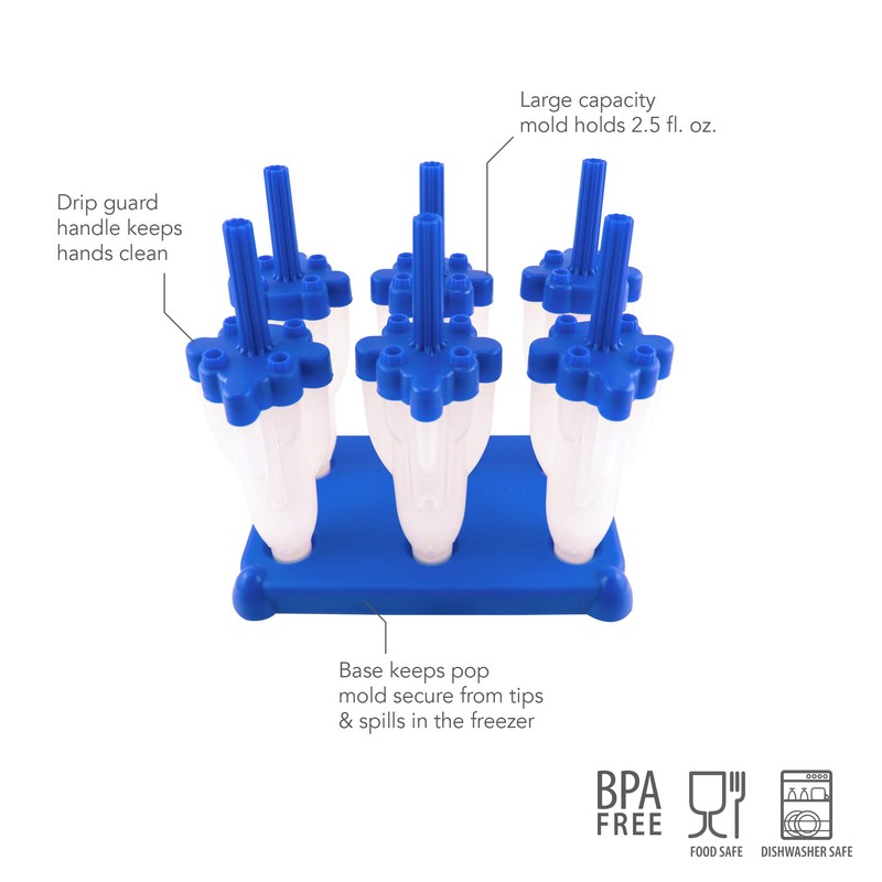 Tovolo Blue Rocket Pops - Set of 6