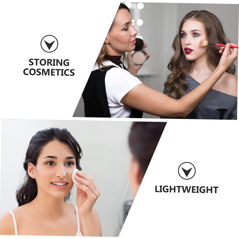 Baluue 6pcs Travel-Ready Makeup Powder Container Empty Puff Compact Lightweight