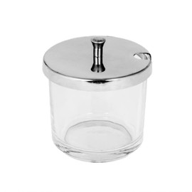 TrueCraftware- 7 oz Condiment Jar Glass Body with Stainless Steel Lid- Spice Jar Condiment Container Seasoning Organizer Glass Condiment Container for Spice Salt Sugar Restaurants =