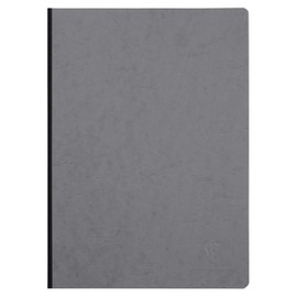 Clairefontaine - Ref 791425C - Age Bag Clothbound Notebook (192 Pages) - A4 Size, Squared Rulings, 90gsm Brushed Vellum Paper - Grey Leather Effect Cover