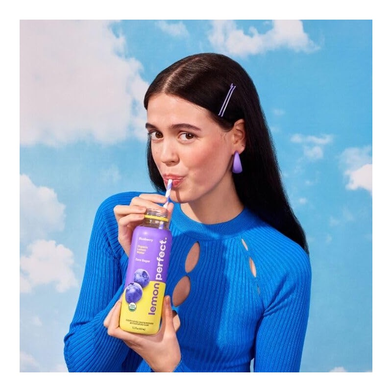 Lemon Perfect Blueberry, Flavored Lemon Water, Organic, Zero Sugar, Healthy