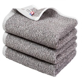 Trampalan Imabari Towel Face Towel, Set of 3, Eco Mix Imabari Towel Certified, Water Absorbent, 100% Cotton (Brown)