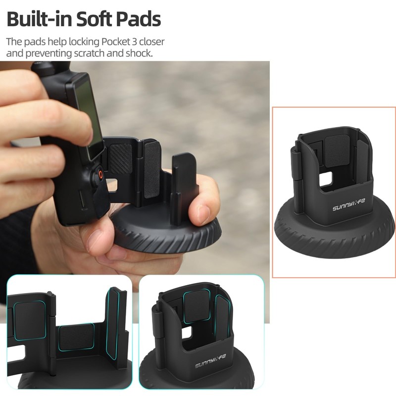 Magnetic Base Mount Compatible with Pocket 3, Quick Release Vlog